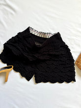 Load image into Gallery viewer, Vintage Knit Scalloped Black Shorts
