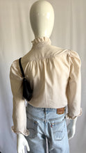 Load image into Gallery viewer, Vintage 70s Striped Ruffled Button-Down Top