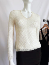 Load image into Gallery viewer, Vintage Sheer Sequined Fuzzy Long sleeve-