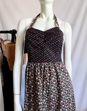 Load image into Gallery viewer, Vintage 70s Prairie Floral Halter Dress