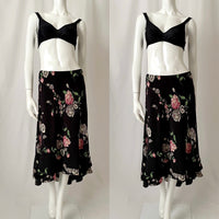 Lauren Ralph Lauren Silk Asymmetrical Floral Midi Skirt