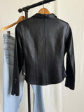 Vintage Y2K Mock Neck Cafe Racer Biker Leather Jacket