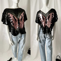 Vintage Sequin Butterfly Top