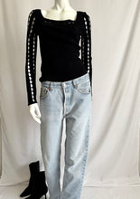 Load image into Gallery viewer, Vintage Y2K Cut-Out Long-Sleeve Knit Top
