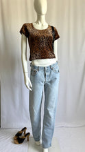 Load image into Gallery viewer, Vintage 90s Velvet Animal Print Midi Shirt
