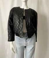 Vintage 90s Quilted Leather Bomber