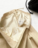 Vintage 90s Nude Mini Leather Skirt