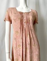 Vintage 90s Pink Pastel Floral Babydoll Maxi Dress