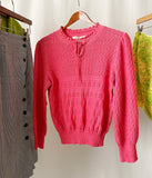 Vintage Crochet Knit Cinched Sweater