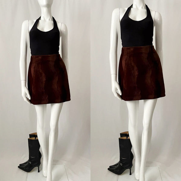 Vintage 90s Faux Fur Mini Skirt