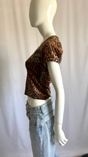 Load image into Gallery viewer, Vintage 90s Velvet Animal Print Midi Shirt
