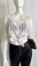 Load image into Gallery viewer, Vintage 70s Lace Peasant Top
