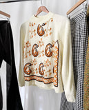 Vintage 70s Embroidered Knit Sweater