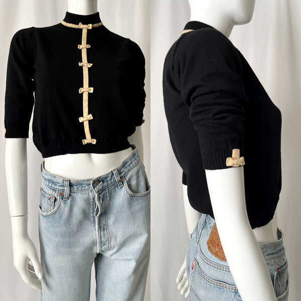 Vintage 50s Bow Knit Sweater