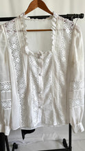 Load image into Gallery viewer, Vintage 70s Lace Peasant Top
