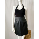 Vintage 90s Saks Fifth Ave Mini Leather Skirt- Made in Italy