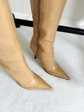 Vintage Y2K Charles David Pointy Nude Leather Boots