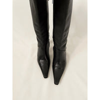 Y2K Tall Vintage Leather Pointy Toe Boots