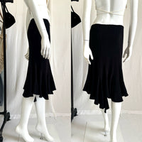 Vintage 90s Y2K Low Waist Midi Asymmetrical Skirt -