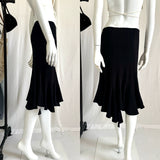 Vintage 90s Y2K Low Waist Midi Asymmetrical Skirt -