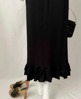 90s Vintage Ruffled Midi Skirt