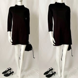 60s 70s Vintage Mock Neck Knit Mini Dress