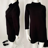 60s 70s Vintage Mock Neck Knit Mini Dress