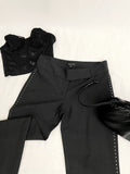 Y2K Vintage BEBE Studded Low Waist Flared Slacks - Size Small