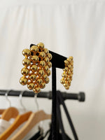 Vintage Gold Bubbly Cluster Earrings