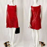 90s Vintage RAMPAGE Sequined A-line Mini Babydoll Dress