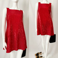 90s Vintage RAMPAGE Sequined A-line Mini Babydoll Dress