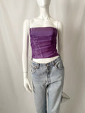 Y2K Rhinestone Studded Ruched Bustier Crop top