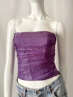 Y2K Rhinestone Studded Ruched Bustier Crop top