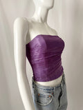 Y2K Rhinestone Studded Ruched Bustier Crop top