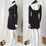 Vintage 90s Crushed Velvet Bustier Mini Dress