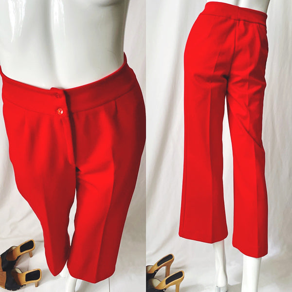 Vintage 70s High Waisted Flared Wide Leg Pants