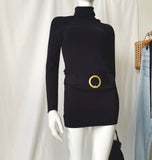 Y2K Knit Turtleneck Mini Dress 60s Style