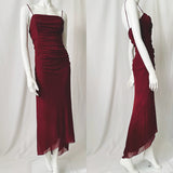 Y2K Vintage Ruched Studded Asymmetrical Slip Dress
