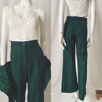 Vintage 70s Green Classic Tailored Suit