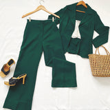 Vintage 70s Green Classic Tailored Suit
