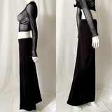 Y2K Vintage Black Maxi Column Skirt