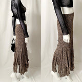 Vintage Y2K Tiered Midi Asymmetrical Skirt