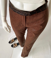 Y2K Maje Paris "Croco" Faux Leather Mid Waist Pants