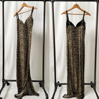90s Leopard Print Bodycon Maxi Length Dress