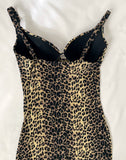 90s Leopard Print Bodycon Maxi Length Dress