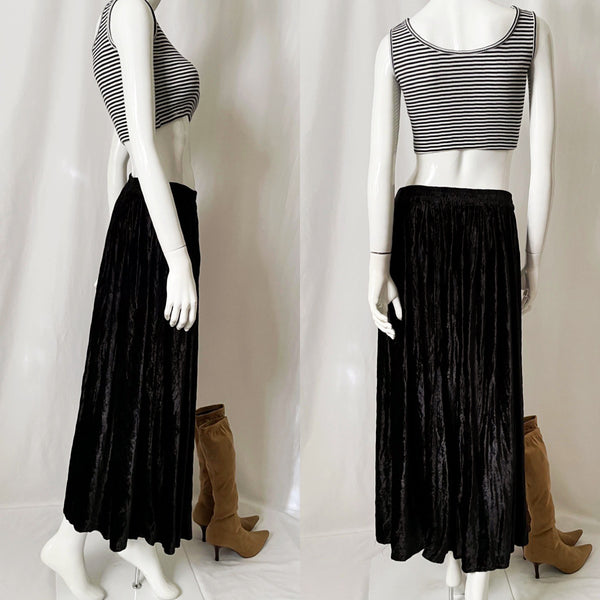 90s Vintage Velvet Maxi Skirt