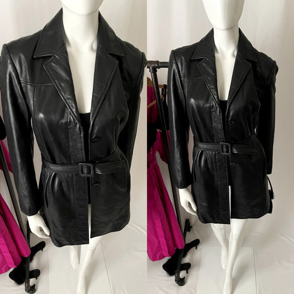 Vintage Belted Leather Jacket