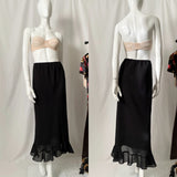 Vintage Y2K Ruffled Hem Maxi Skirt