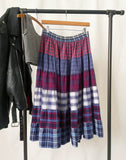 Vintage Plaid Patchwork Skirt