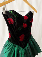 Vintage 90s Tiered Velvet Corset Mini Dress by Roberta - Size Small